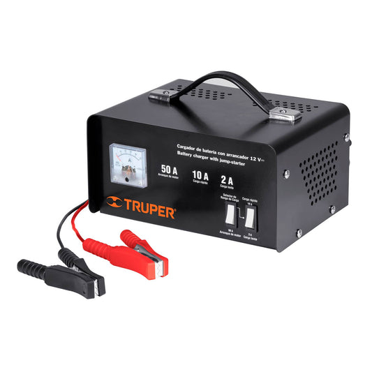 Cargador c/arrancador de 50 A para baterías de 12 V, TRUPER, 13027
