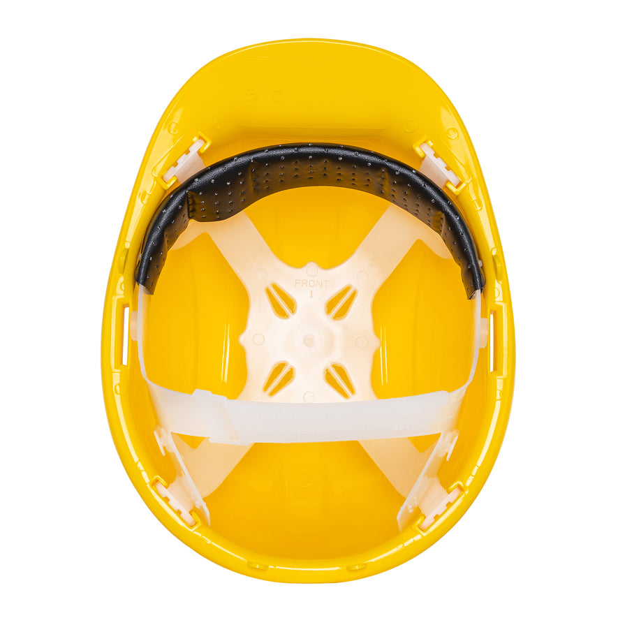 Casco de seguridad, ajuste de intervalos, amarillo, Pretul Caja con 4, 25037