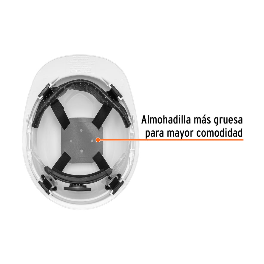 Casco de seguridad, ajuste de matraca, blanco, Truper Caja con 4, 10370
