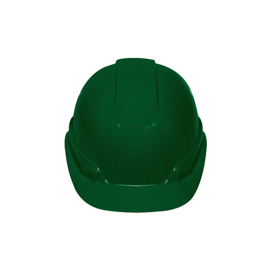 Casco de seguridad ventilado, ajuste de matraca, verde Caja con 4, 101270