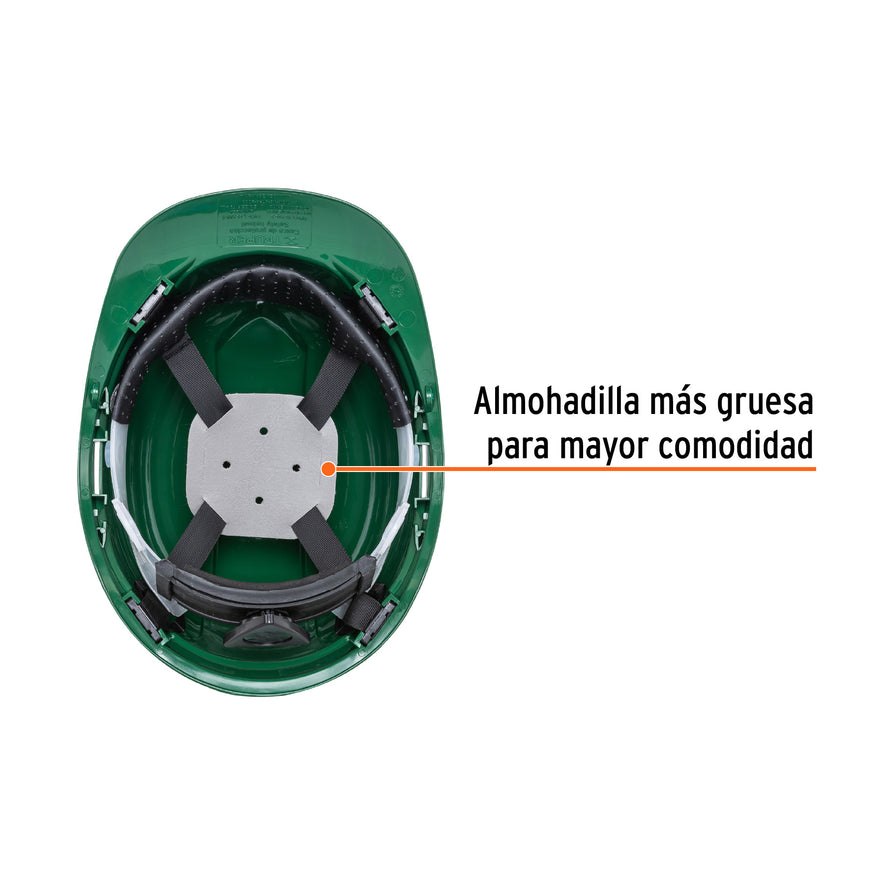 Casco de seguridad, ajuste de matraca, verde, Truper Caja con 4, 10374