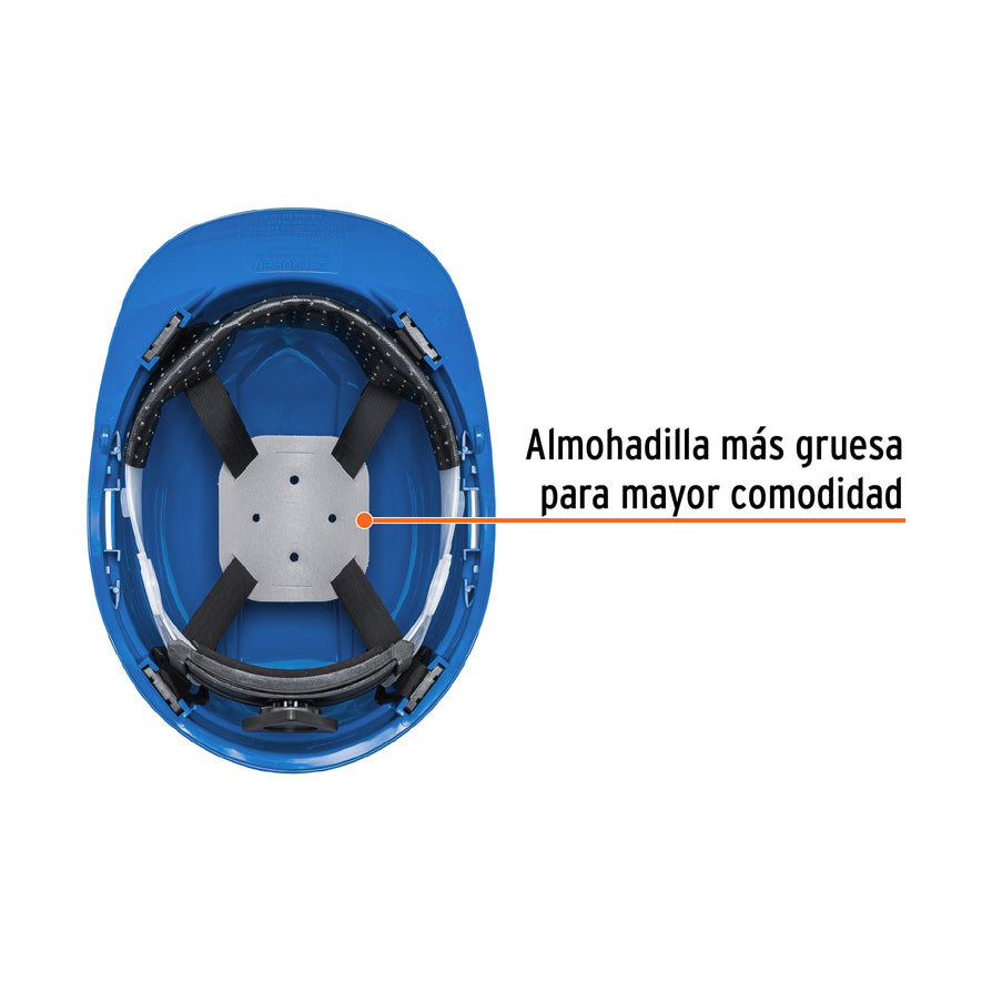 Casco de seguridad, ajuste de matraca, azul, Truper Caja con 4, 10371