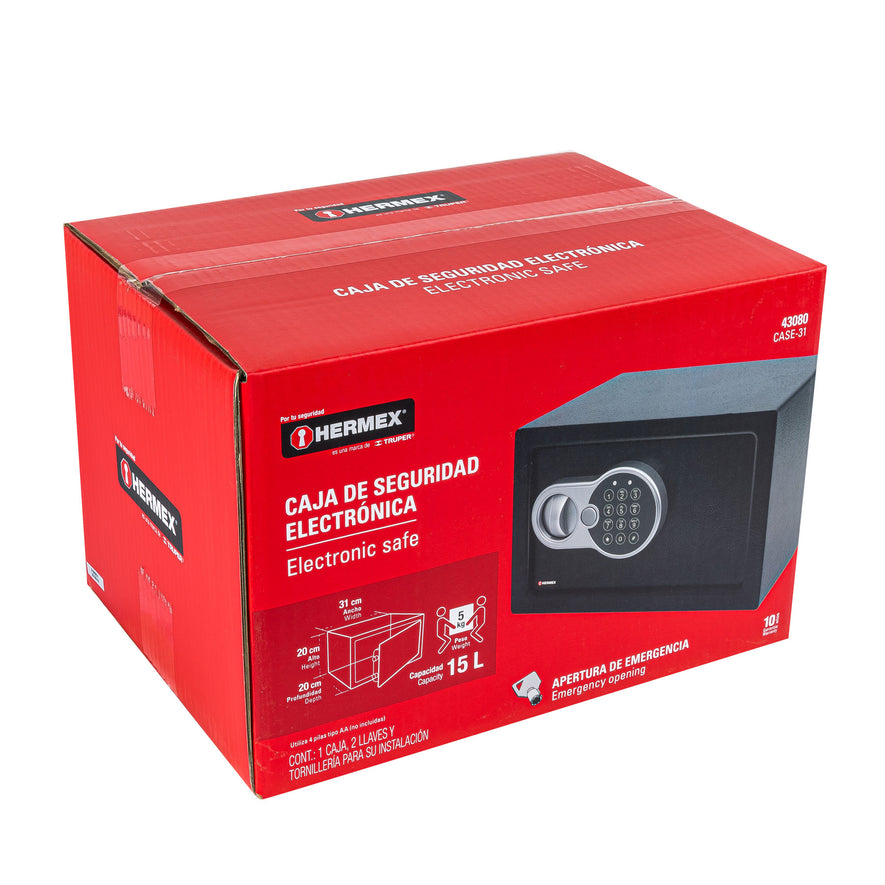 Caja de seguridad electrónica, chica, Hermex, 43080