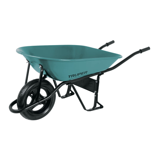 Carretilla 5 ft3 Imponchable, bastidor tubular, Truper, 10079