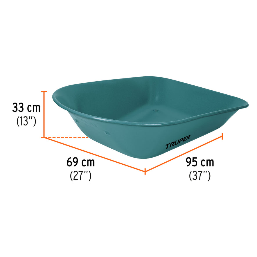 Carretilla 5 ft3 Imponchable, bastidor tubular, Truper, 10079