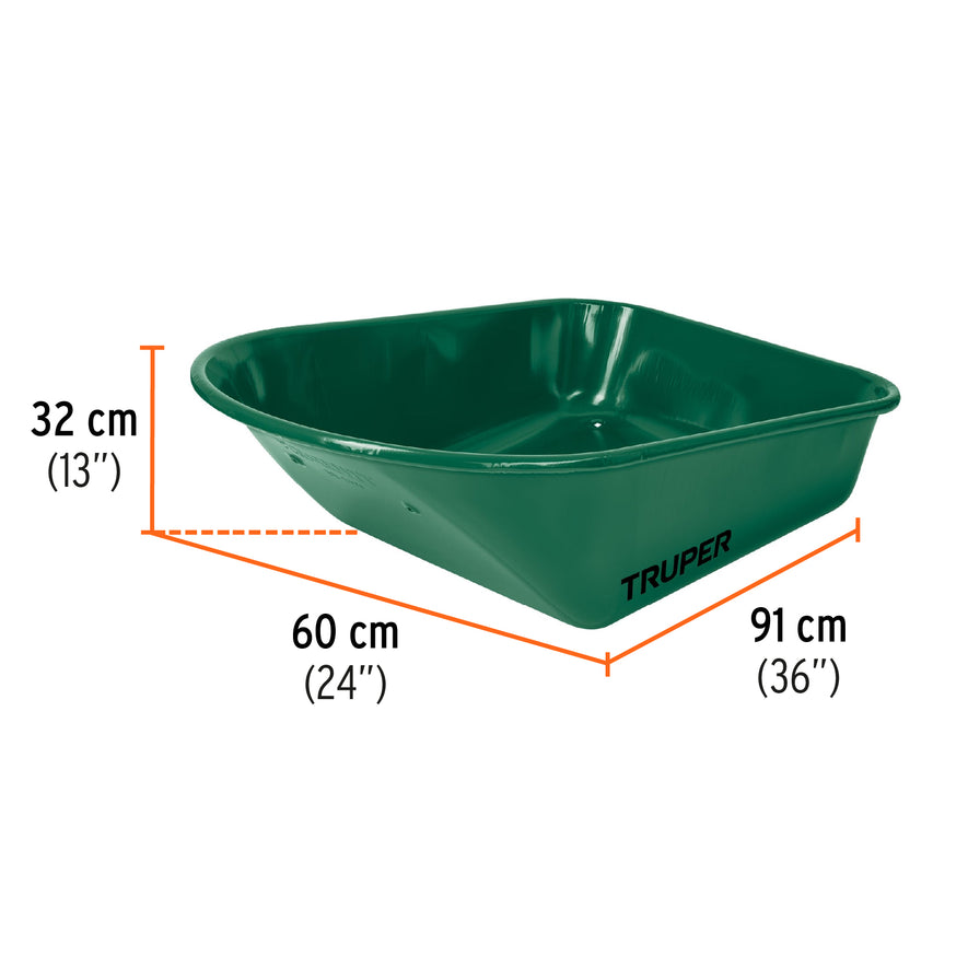 Carretilla 4.75 ft3 angosta Neumática, tubular, Truper, 11761