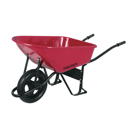 Carretilla 6 ft3 Imponchable, bastidor tubular, Truper, 10255