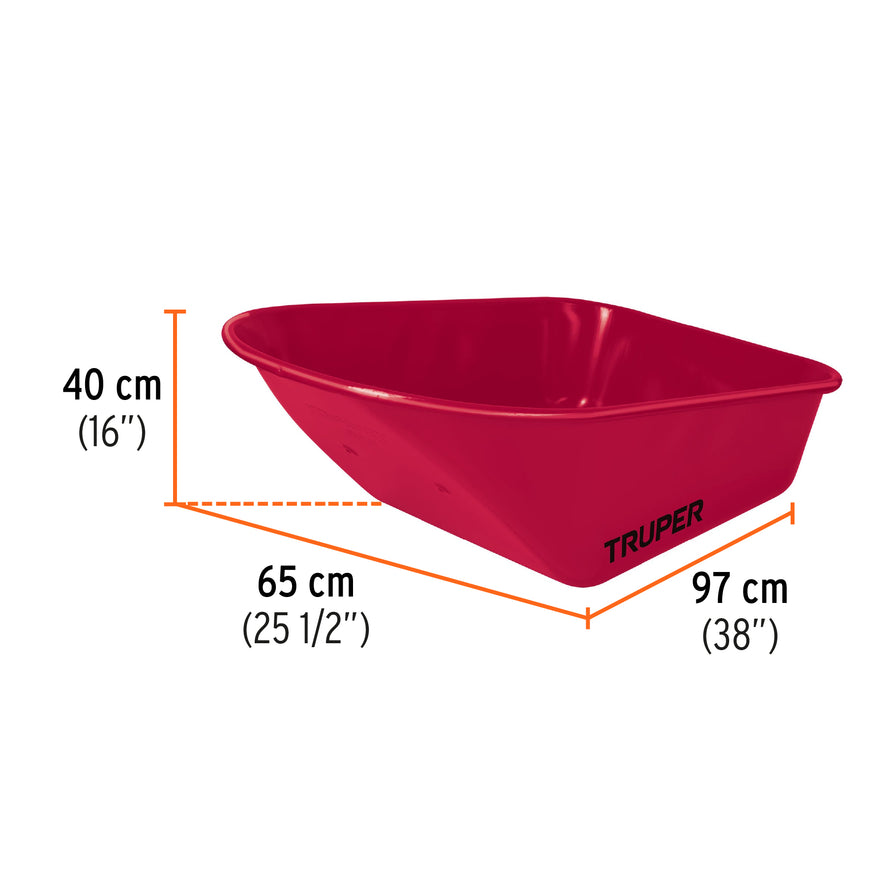 Carretilla 6 ft3 Neumática, bastidor tubular, Truper, 11776