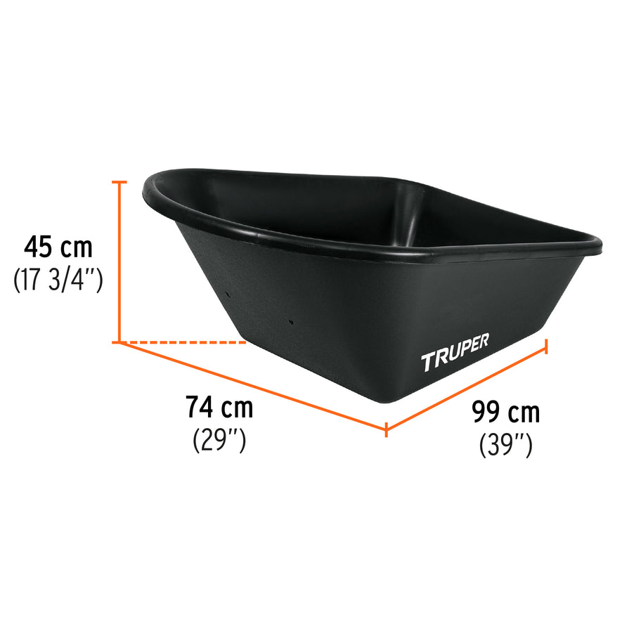 Carretilla concha plástica 6 ft Imponchable b/tubular,Truper, 100178