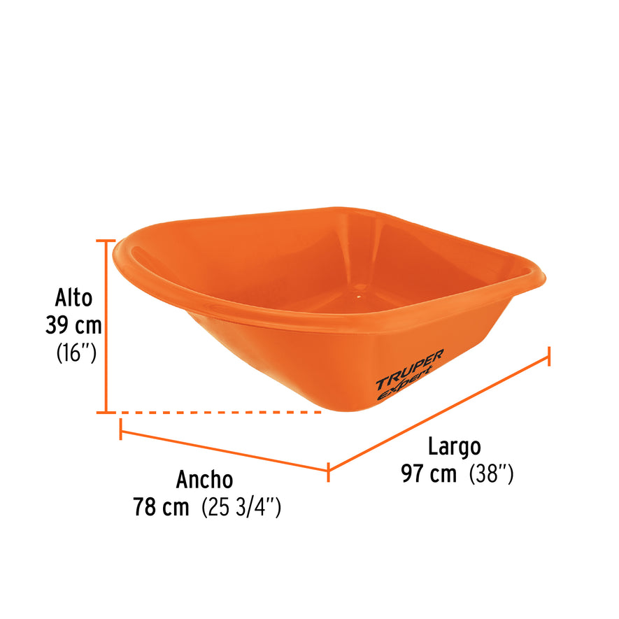 Carretilla 6ft3 Expert plástica, neumática, bastidor tubular, 103008