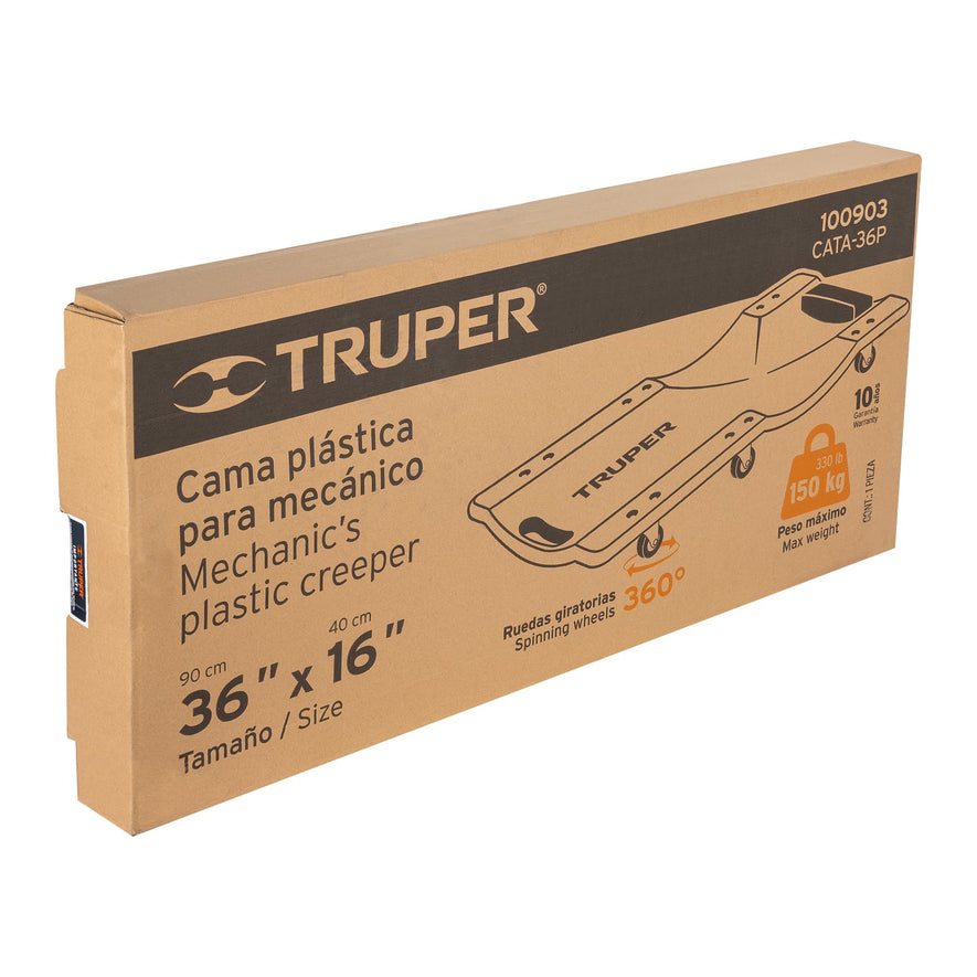 Cama de plástico 36' para mecánico, Truper, 100903