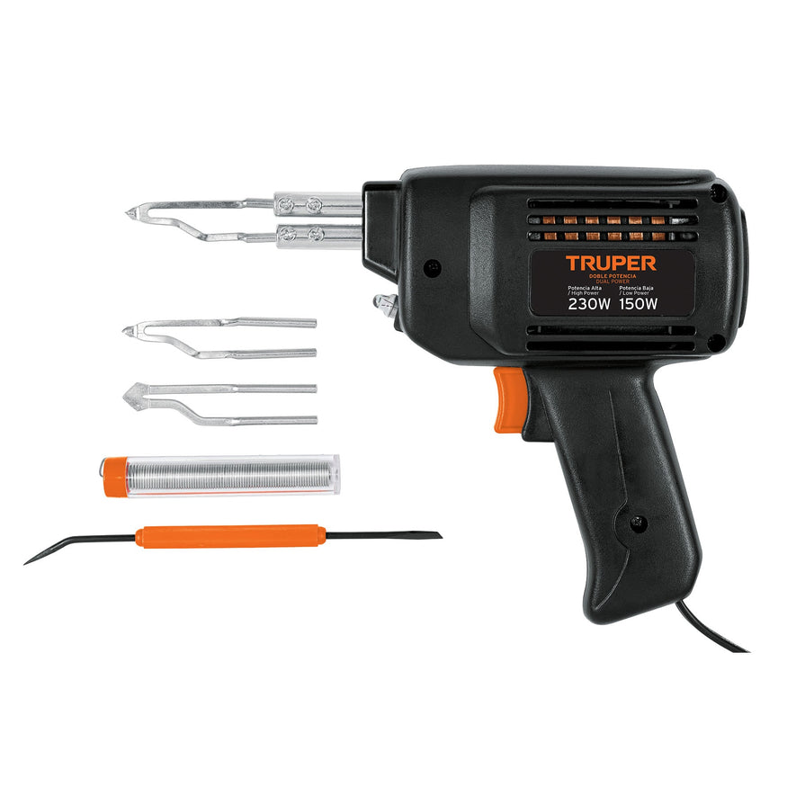 Cautín 230 W tipo pistola con 2 temperaturas, Truper, 17549