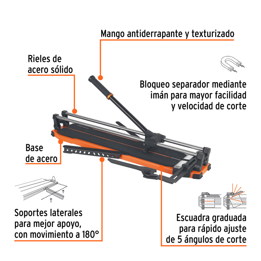 Cortador azulejo 25' (63cm) gran formato c/maletín, EXPERT, 100885