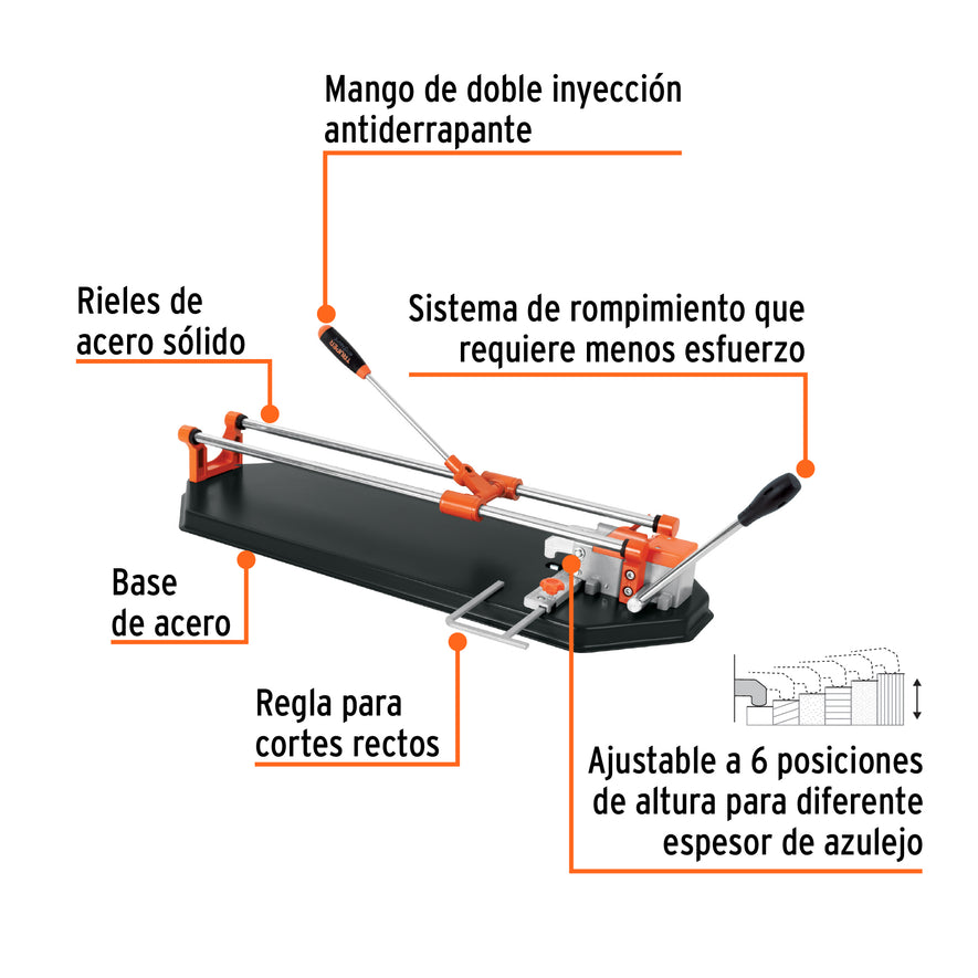 Cortador azulejo 24' (60cm) romp.multipunto c/maletín,EXPERT, 15826