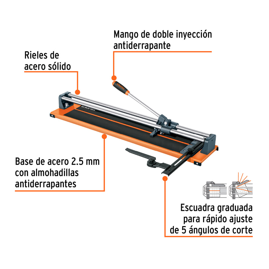Cortador de azulejo 26' (66 cm) con baleros, Truper, 16783