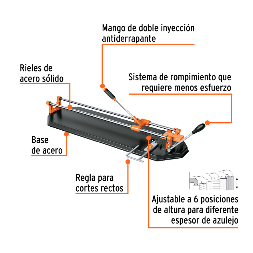 Cortador azulejo 29' (75cm) romp.multipunto c/maletín,EXPERT, 15827