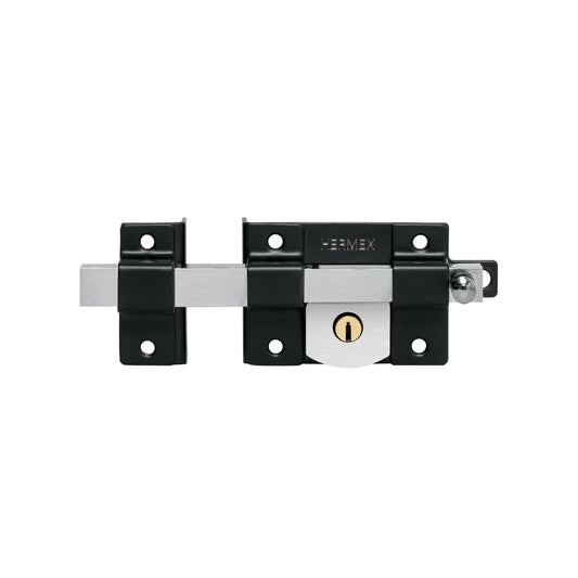Cerradura de barra libre, izquierda, negra HERMEX Caja con 3, 45580