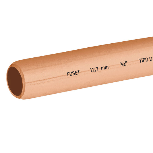 Rollo de 15 m de tubo flexible de cobre de 1/2', Foset, 48158