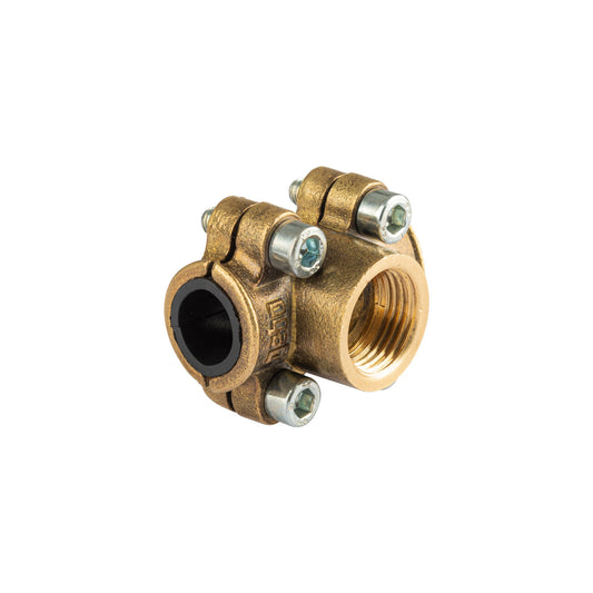 Abrazadera con derivación 1/2x1/2x1/2', FOSET Caja con 6, 45369