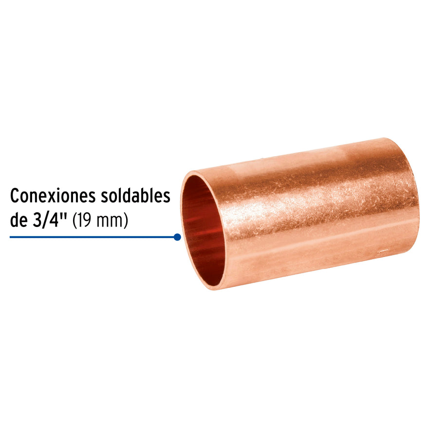 Cople de cobre de 3/4' sin ranura, Foset Caja con 10, 41291