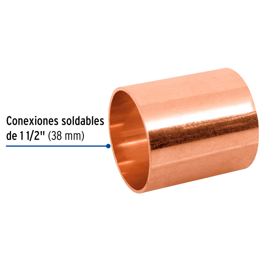 Cople de cobre de 1-1/2' sin ranura, Foset Caja con 2, 48852