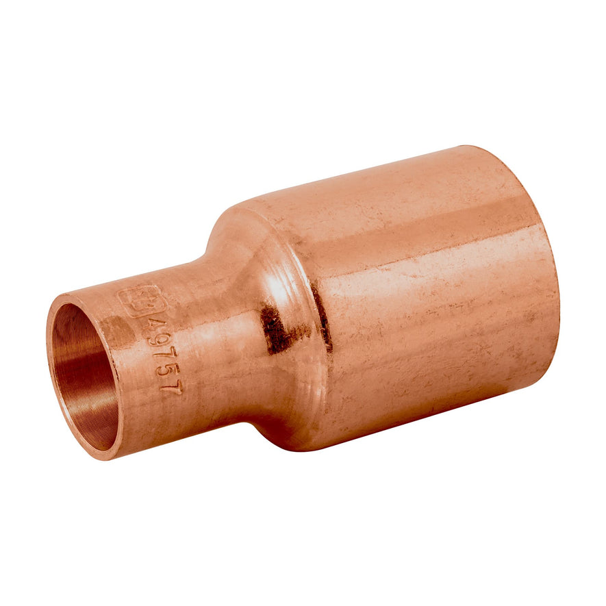 Cople reducción bushing cobre, 1'x 1/2', Foset Caja con 10, 49757