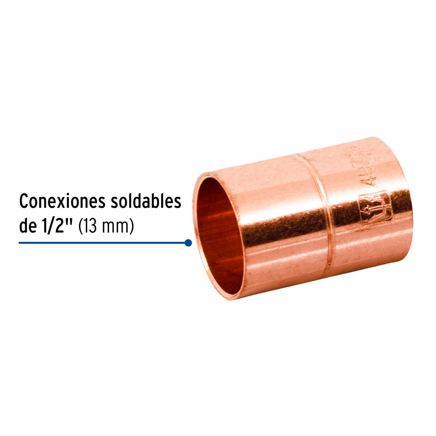 Cople de cobre de 1/2', Foset Caja con 40, 49700