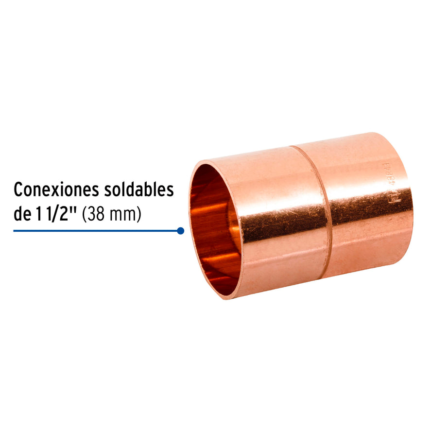 Cople de cobre de 1-1/2', Foset Caja con 2, 48849