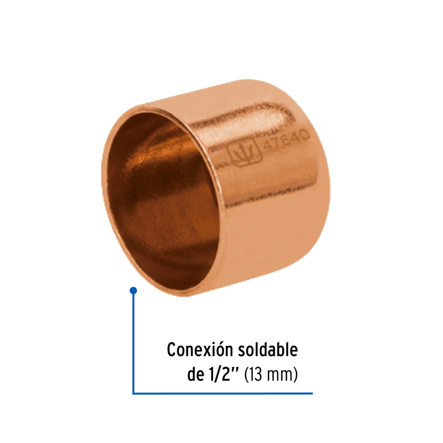Tapón capa de cobre de 1/2', Foset Basic Caja con 10, 47640