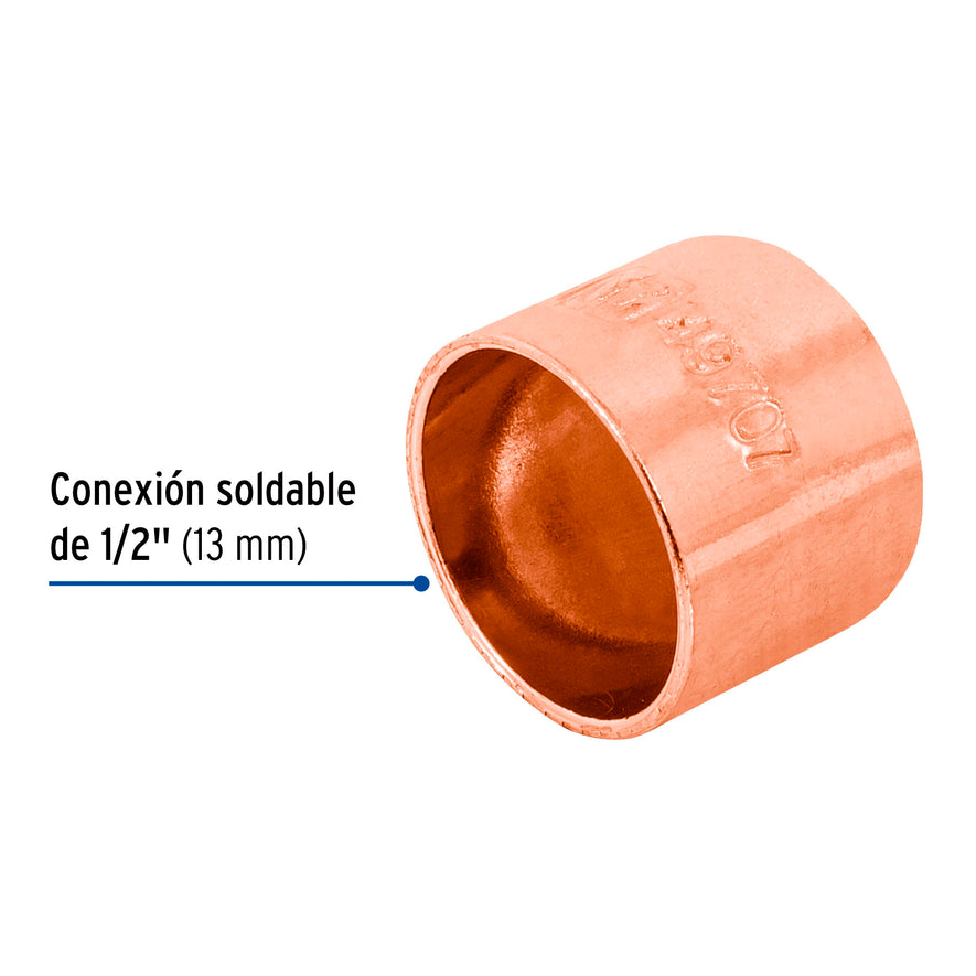 Tapón capa de cobre 1/2', Foset Caja con 20, 49707