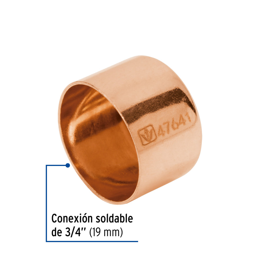 Tapón capa de cobre de 3/4', Foset Basic Caja con 10, 47641