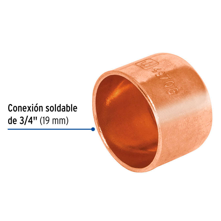 Tapón capa de cobre 3/4', Foset Caja con 10, 49708