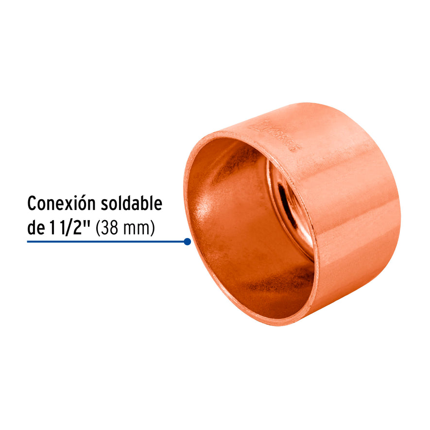 Tapón capa de cobre 1-1/2', Foset Caja con 2, 48855