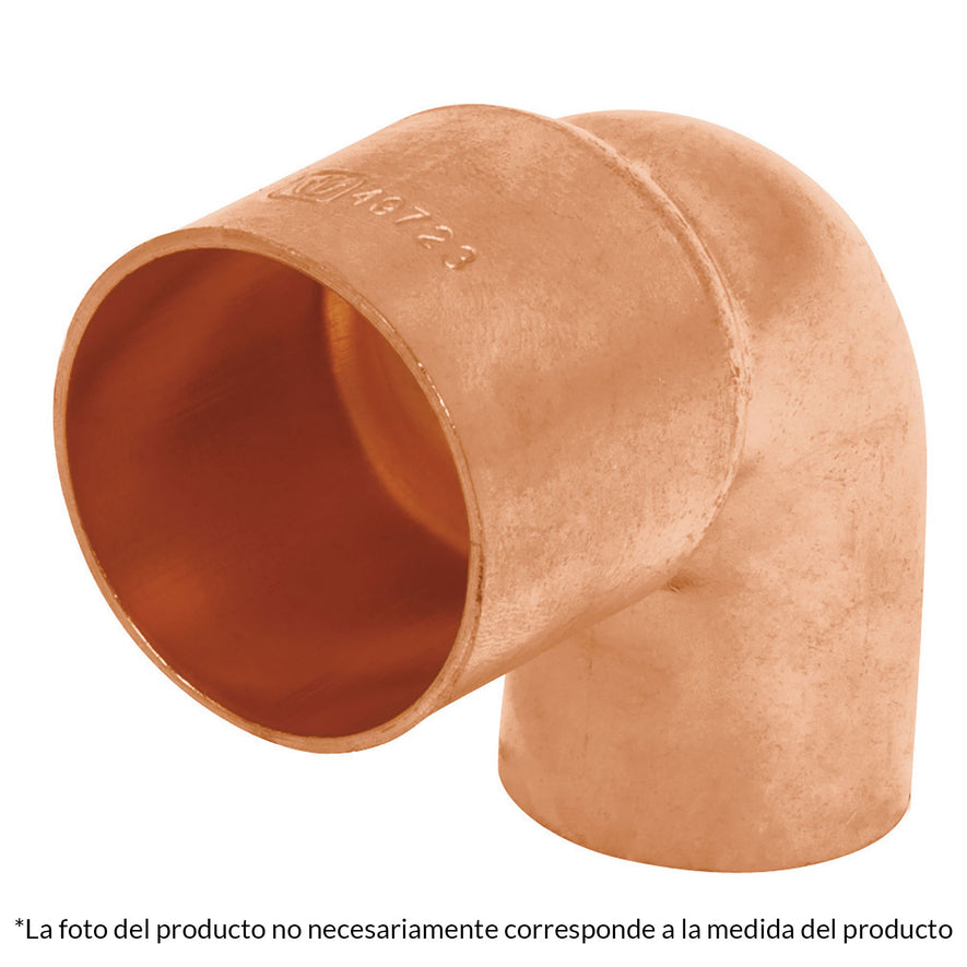 Codo 90° reducción de cobre de 1' x 1/2', Foset Caja con 10, 49722