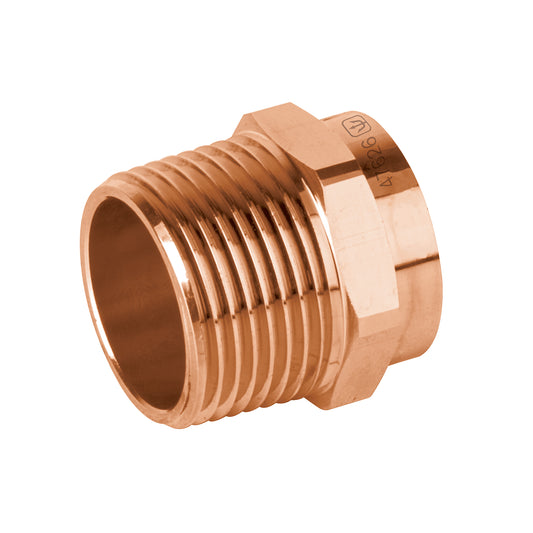 Conector de cobre de rosca exterior 3/4', Foset Basic Caja con 10, 47626