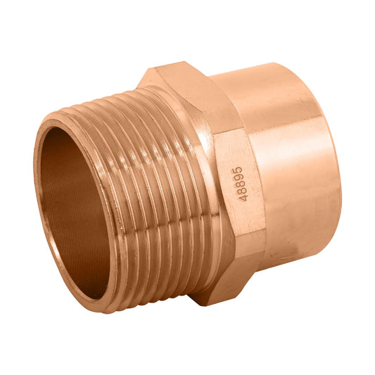 Conector de cobre, rosca exterior 1-1/4', Foset Caja con 2, 48895