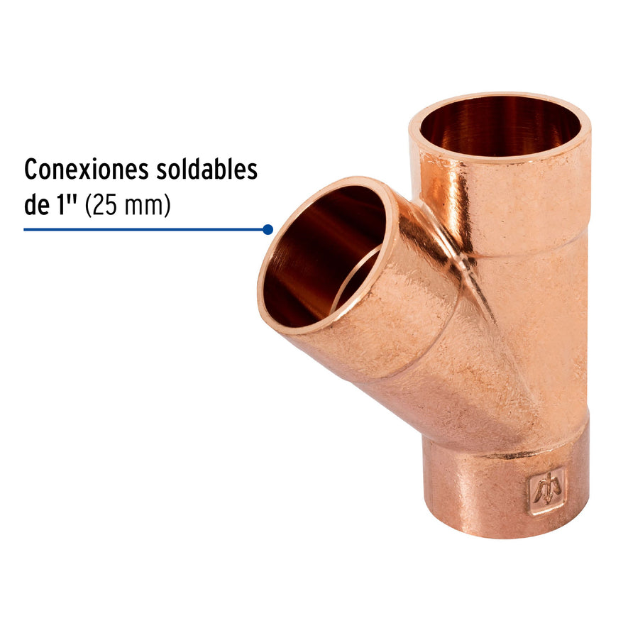 Yee sencilla de cobre 1', Foset Caja con 2, 48894
