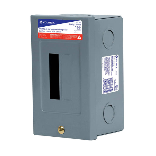 Centro de carga de sobreponer, 1 polo, Volteck Caja con 2, 47193