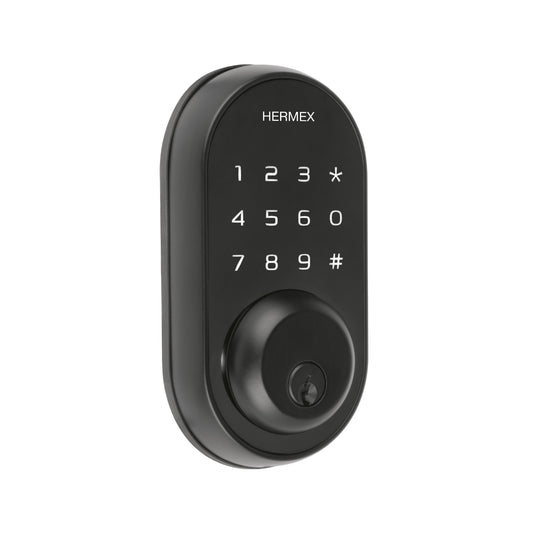 Cerrojo Digital tubular color negro, Hermex, 49093