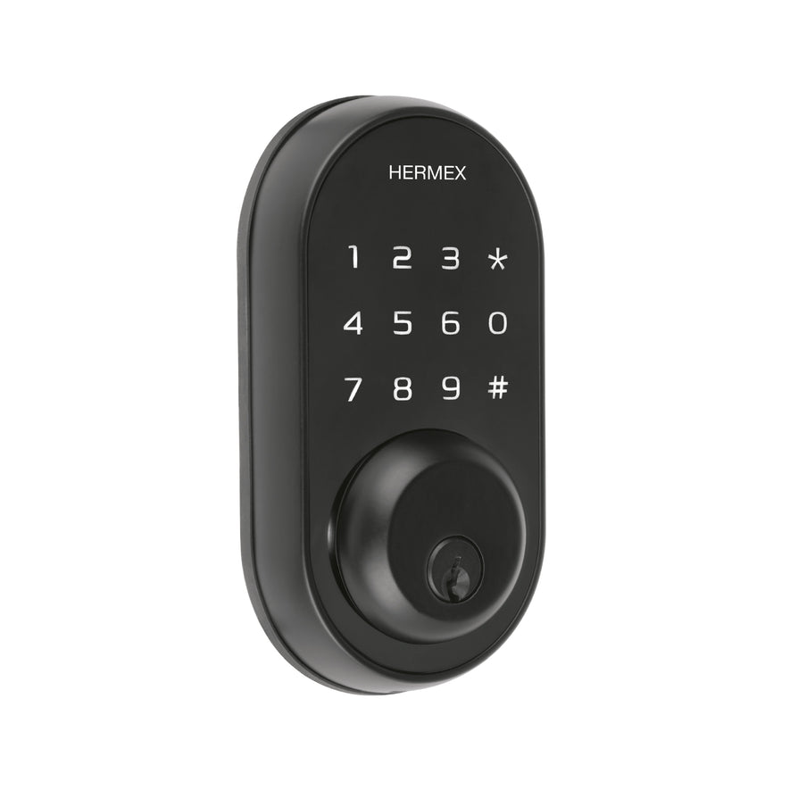 Cerrojo Digital tubular color negro, Hermex, 49093