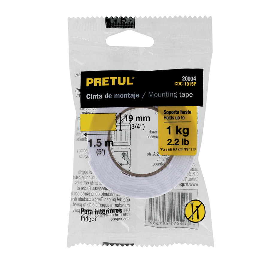 Cinta doble cara de 19 mm x 1.5 m Pretul Caja con 12, 20004