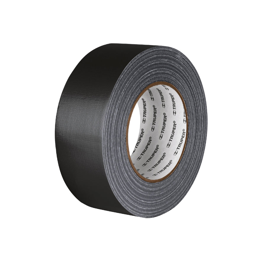 Cinta negra para ducto 50m x 48mm, espesor 0.19mm, Truper Caja con 4, 103063