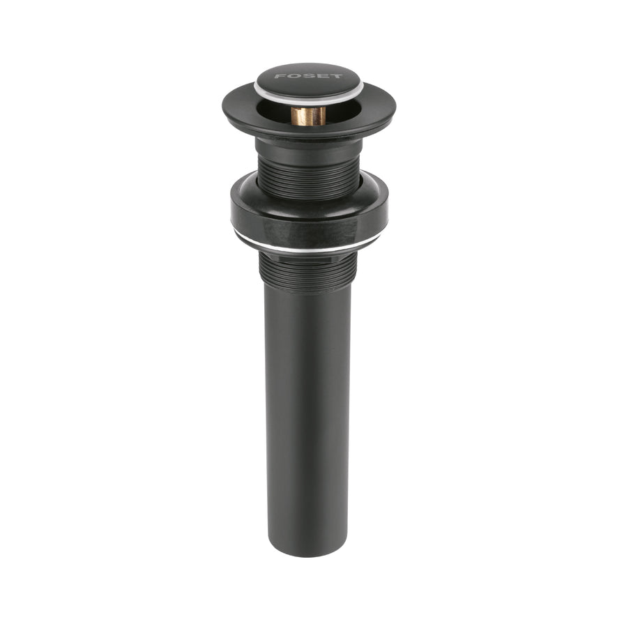 Contra p/lavabo, 1-1/4', sin rebosadero, push, latón, negro Caja con 2, 47982