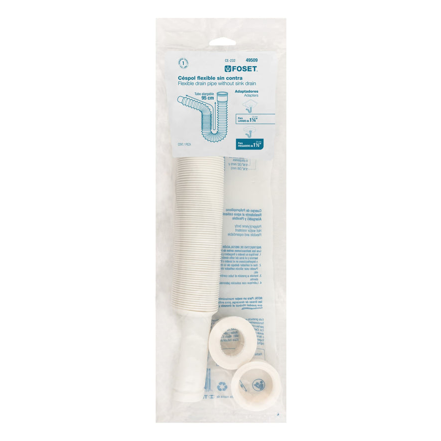 Céspol flexible, polietileno blanco, para lavabo y fregadero Caja con 4, 49509