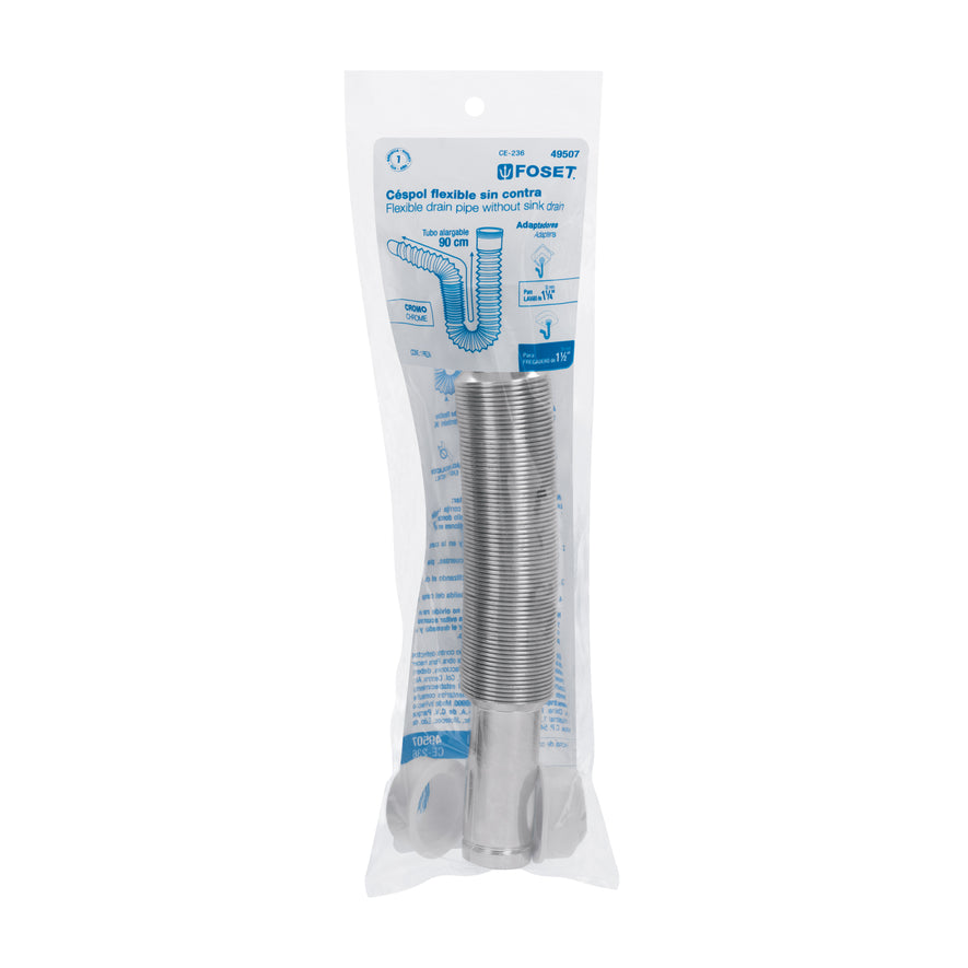 Céspol flexible, polietileno cromo, para lavabo y fregadero Caja con 4, 49507