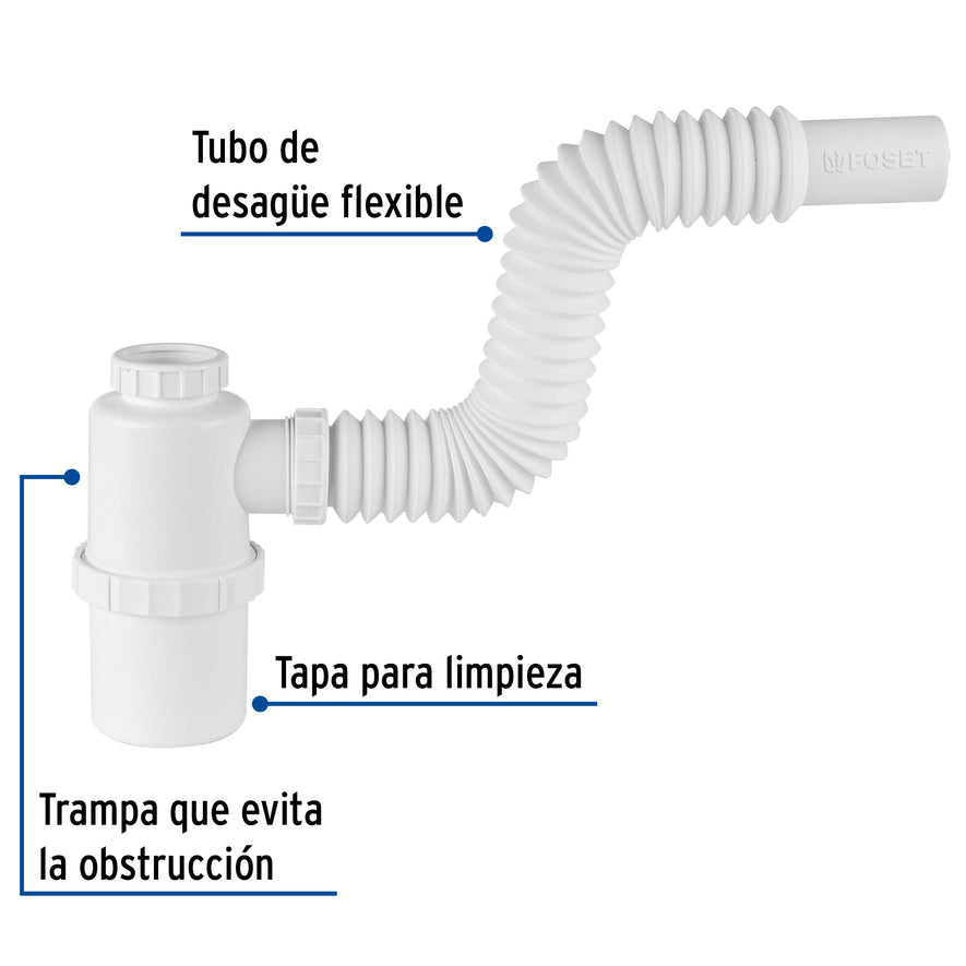 Céspol de bote 1-1/2', s/contra, polipropileno, p/fregadero Caja con 4, 49334