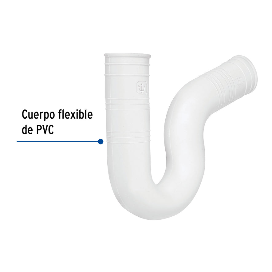 Céspol flexible 1-1/2' de PVC, para fregadero, Foset Caja con 5, 49946