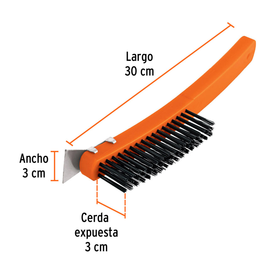 Cepillo de alambre 51 pinceles acero al carbono c/espátula Caja con 6, 11539