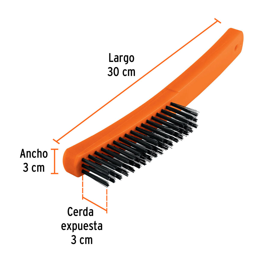 Cepillo de alambre 51 pinceles de acero al carbono, Truper Caja con 6, 11553