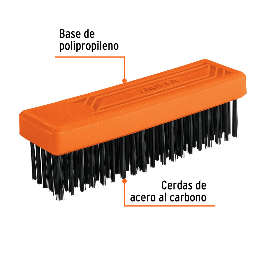 Cepillo rectangular de alambre 114 pinceles,sin mango,Truper Caja con 6, 11556
